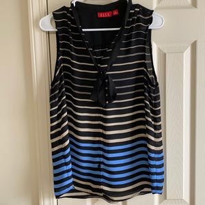 Elle striped sleeveless bow top